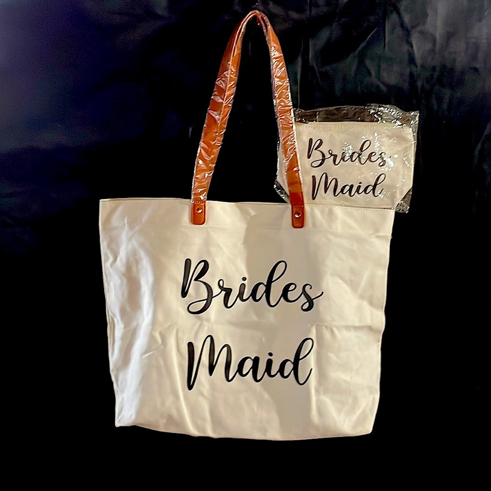 Bridesmaid T Shirt, handbag, wristlet combo Size Large great bundle for wedding
